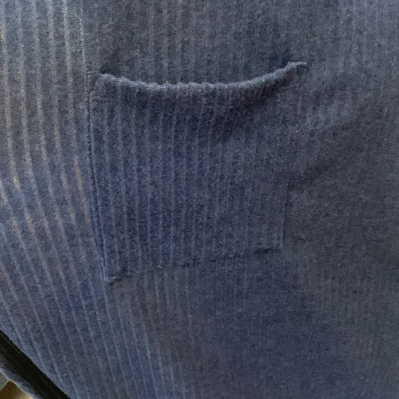 LuLaRoe Blue Sarah Ribbed Open Front‎ Cardigan Sweater Duster Size L - Picture 5 of 8